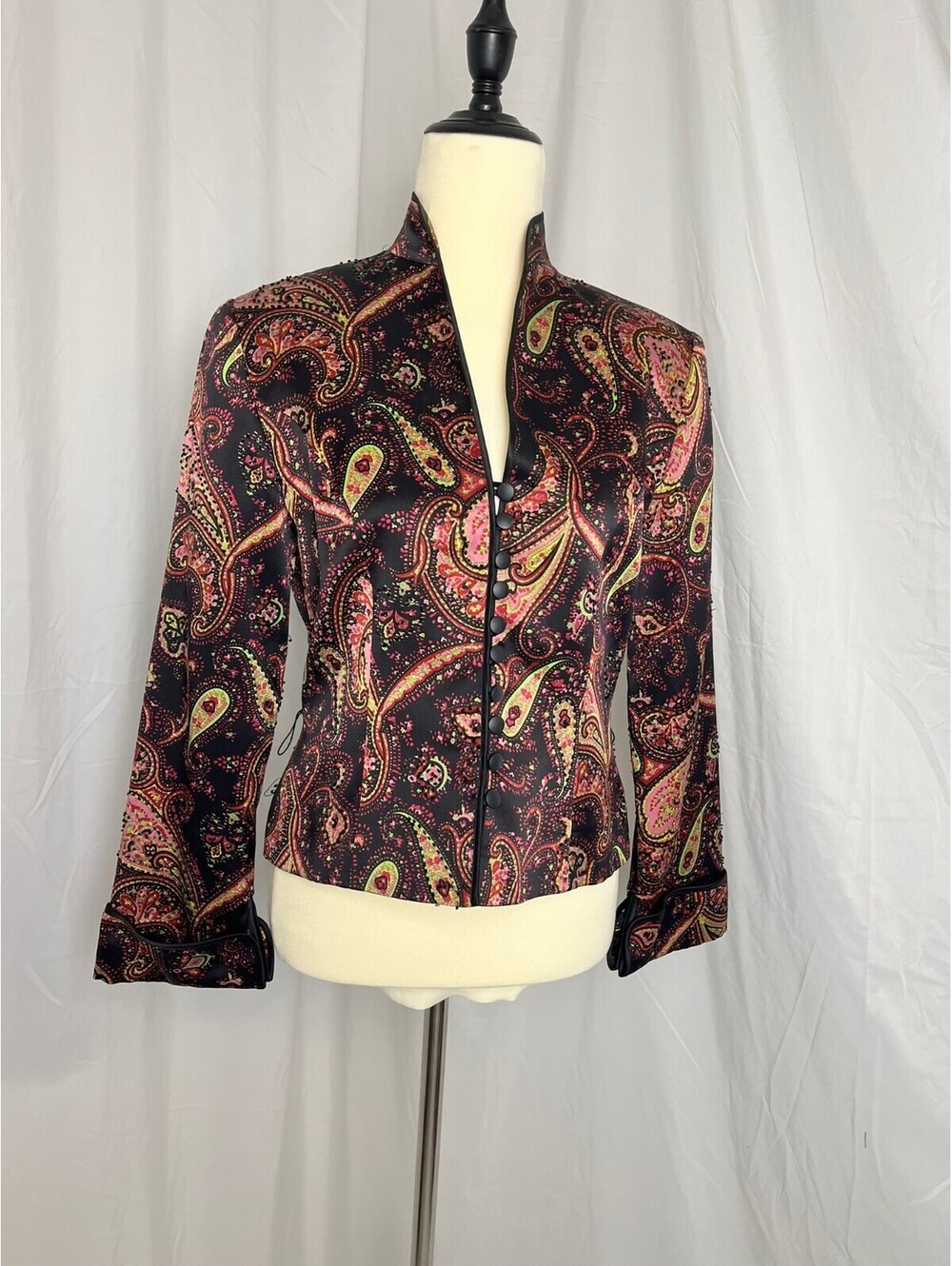 JS Collections Paisley Patterned Button-Up Blazer Jacket